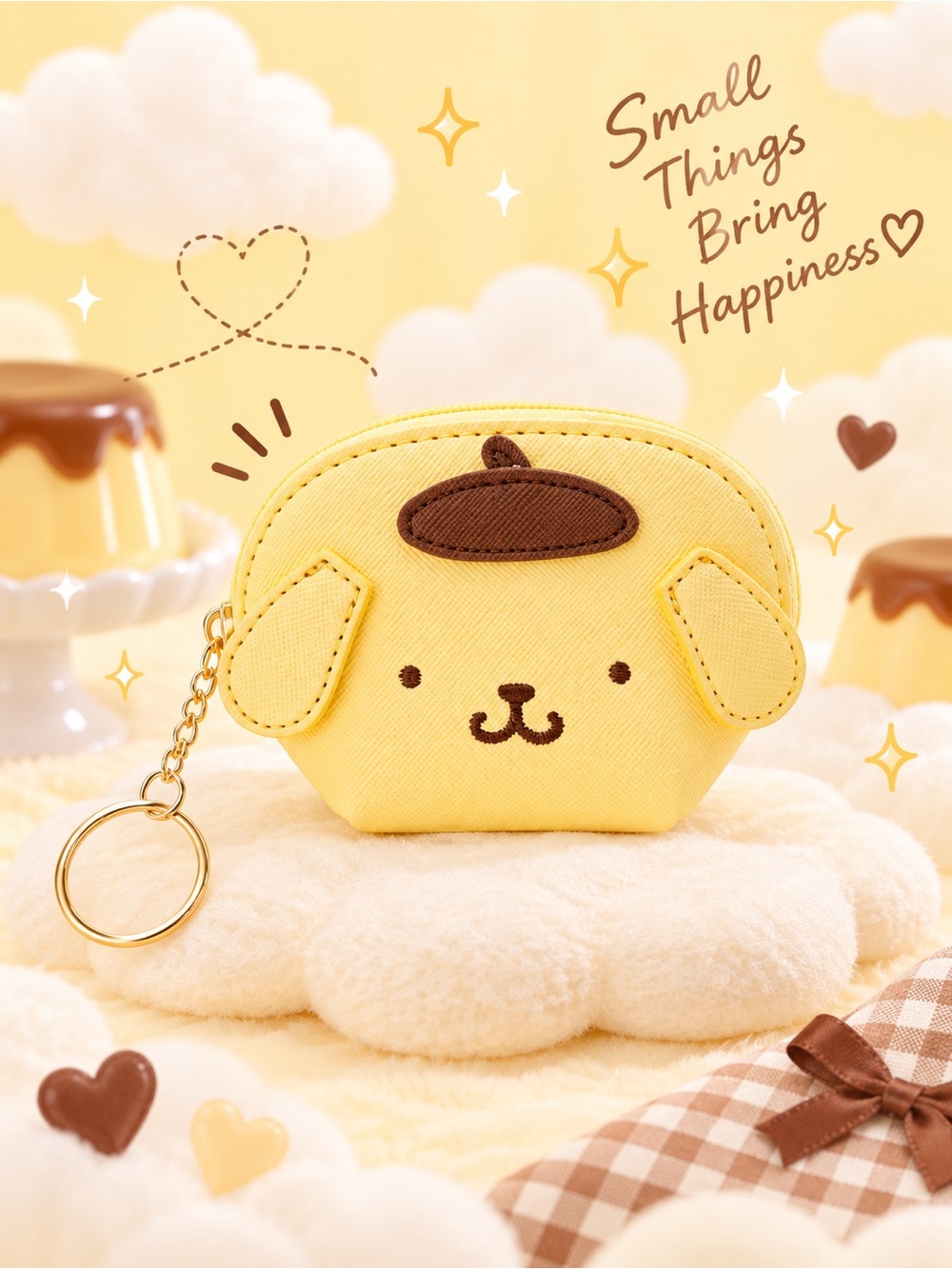 Pompompurin Coin Purse Keychain Zip Pouch N